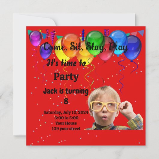 Uitnodiging van kinderen op Birthday (Voorkant)