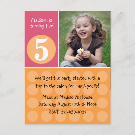 Uitnodiging van kinderen op Birthday (Voorkant)