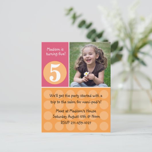 Uitnodiging van kinderen op Birthday (Staand voorkant)