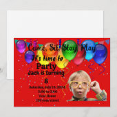 Uitnodiging van kinderen op Birthday (Voorkant / Achterkant)