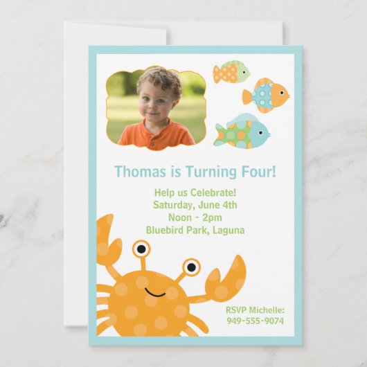 Uitnodiging van kinderen op Birthday (Voorkant)