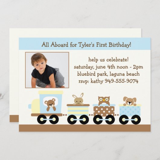 Uitnodiging van kinderen op Birthday (Voorkant / Achterkant)