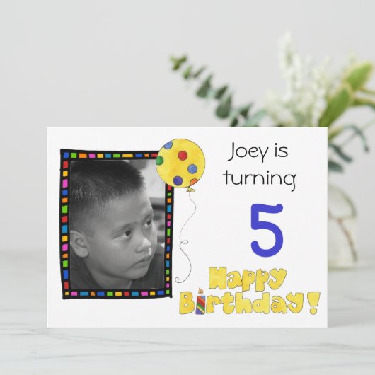 Uitnodiging van kinderen op Birthday (Staand voorkant)