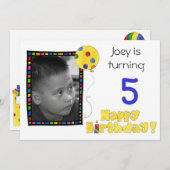 Uitnodiging van kinderen op Birthday (Voorkant / Achterkant)