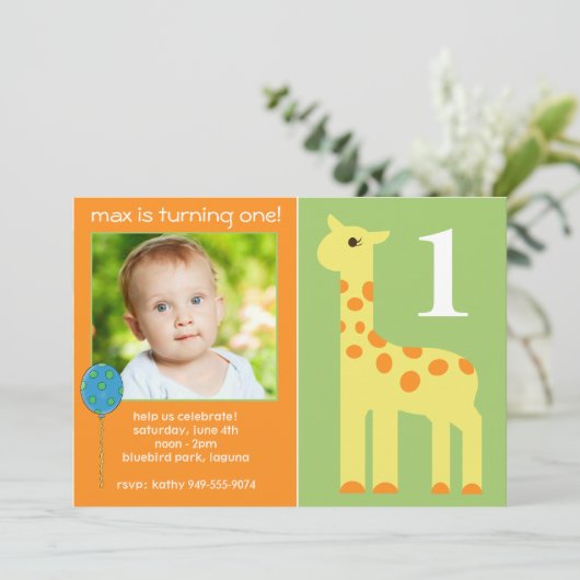 Uitnodiging van kinderen op Birthday (Staand voorkant)