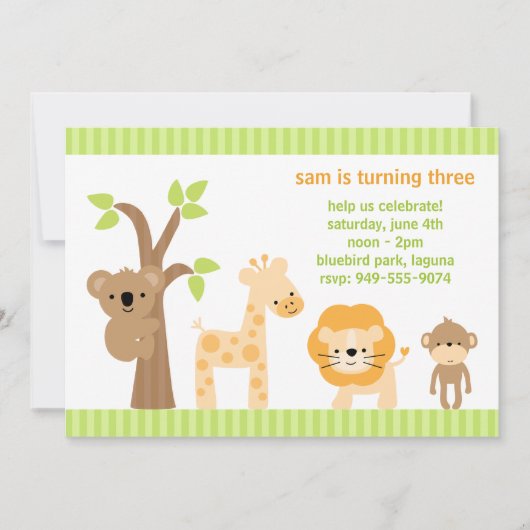 Uitnodiging van kinderen op Birthday (Voorkant)