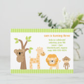 Uitnodiging van kinderen op Birthday (Staand voorkant)