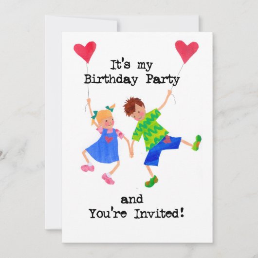 Uitnodiging van kinderen op Birthday (Voorkant)