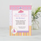 Uitnodiging van kinderen op Birthday (Staand voorkant)