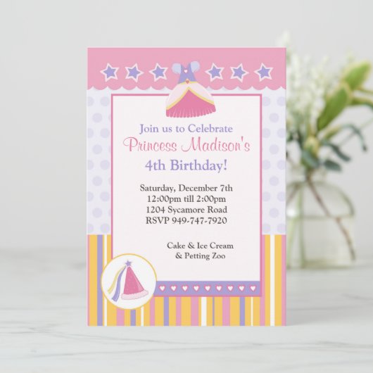 Uitnodiging van kinderen op Birthday (Staand voorkant)