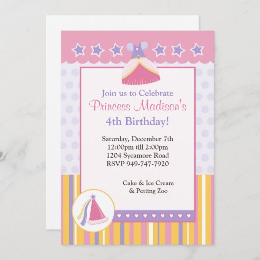 Uitnodiging van kinderen op Birthday (Voorkant / Achterkant)