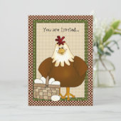 Uitnodiging van kippen voor elk doelland (Staand voorkant)