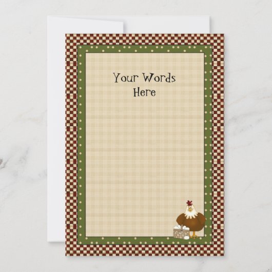 Uitnodiging van kippen voor elk doelland (Achterkant)