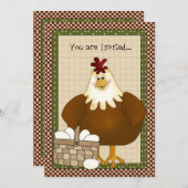 Uitnodiging van kippen voor elk doelland (Voorkant / Achterkant)