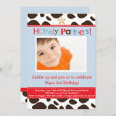 Uitnodiging van kleine Cowboy Party (Voorkant / Achterkant)