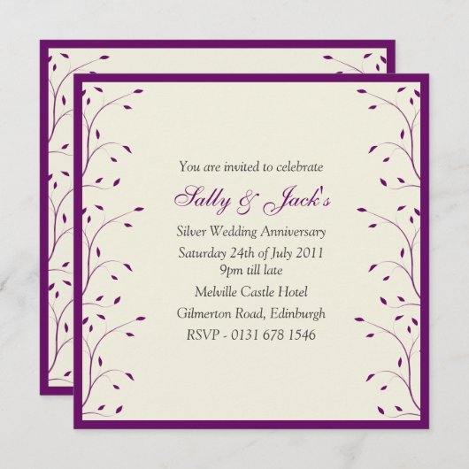 Uitnodiging van KMO's en Paarse Jubilea (Voorkant / Achterkant)