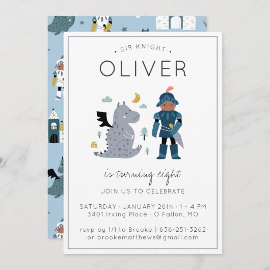 Uitnodiging van Knachten en Dragons (Voorkant / Achterkant)