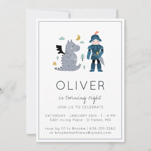 Uitnodiging van Knachten en Dragons (Voorkant)