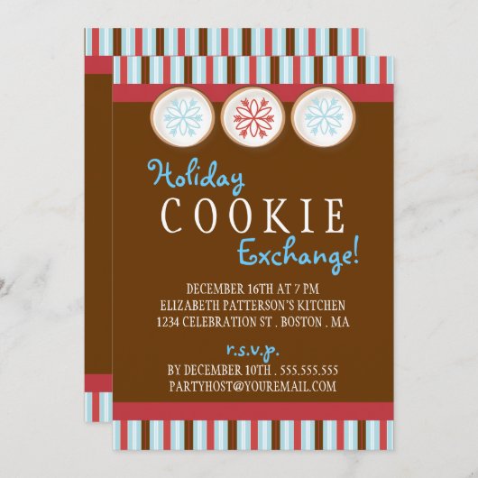 Uitnodiging van koekjeskoekjeskoekjes voor de uitw (Voorkant / Achterkant)