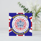 Uitnodiging van koning Charles III Coronation Part (Staand voorkant)