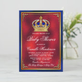 Uitnodiging van koninklijk Baby shower (Staand voorkant)