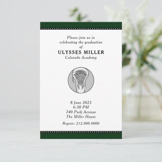 Uitnodiging van Lacrosse Graduse Party (Staand voorkant)