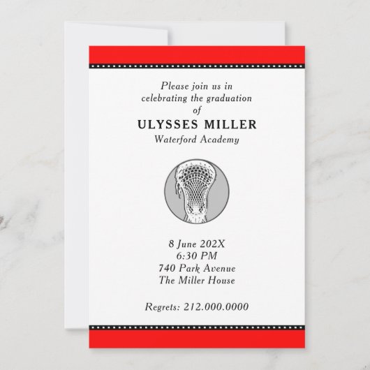 Uitnodiging van Lacrosse Graduse Party (Voorkant)