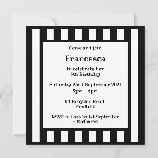 Uitnodiging van Ladybird en Bumblebee (Achterkant)