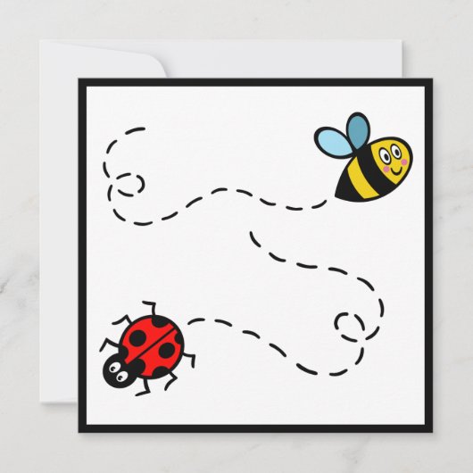 Uitnodiging van Ladybird en Bumblebee (Voorkant)