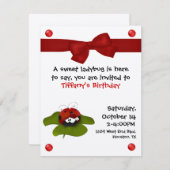 Uitnodiging van Ladybug Party (Voorkant / Achterkant)