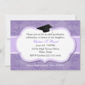 Uitnodiging van Lavender Damask Graduation Party (Voorkant)