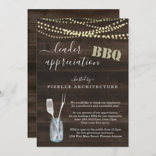 Uitnodiging van LEADER Appreciation Business BBQ P (Voorkant / Achterkant)