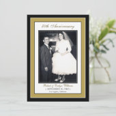 Uitnodiging van legante Jubilea (goud) (Staand voorkant)