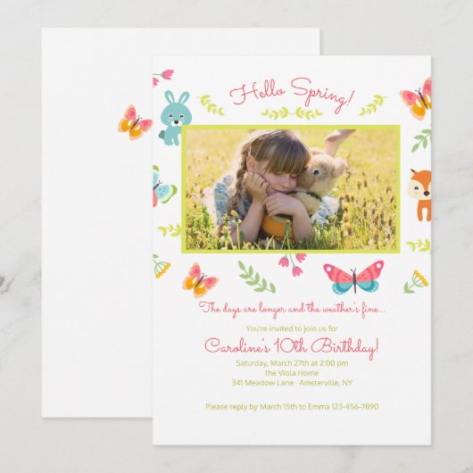 Uitnodiging van lente-ritters (Voorkant / Achterkant)