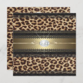 uitnodiging van Leopard Birthday Party (Voorkant / Achterkant)