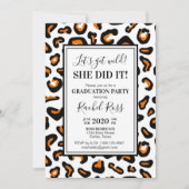 Uitnodiging van Leopard Print Graduation Party (Voorkant)