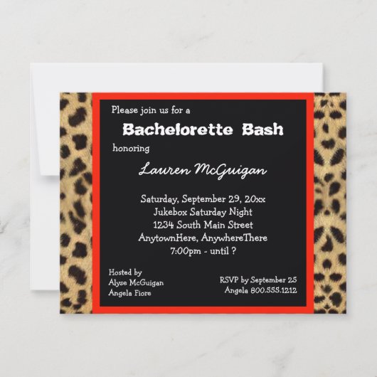Uitnodiging van Leopard Print Party (Voorkant)