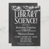 Uitnodiging van Library Science Graduation Party (Voorkant / Achterkant)