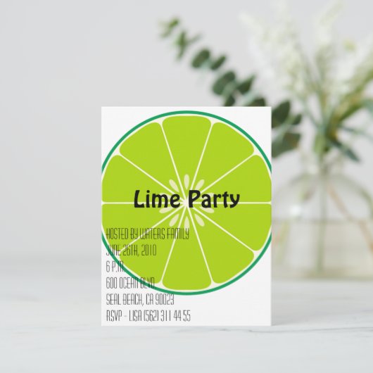 Uitnodiging van limoen (Staand voorkant)