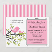 Uitnodiging van Little Bird Baby shower Party (Voorkant / Achterkant)