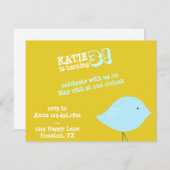 Uitnodiging van Little Bird Birthday Party (Voorkant / Achterkant)