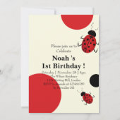 uitnodiging van Little Bug van eerste Birthday Par (Achterkant)