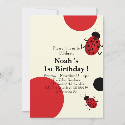 uitnodiging van Little Bug van eerste Birthday Par (Achterkant)