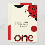 uitnodiging van Little Bug van eerste Birthday Par (Voorkant / Achterkant)