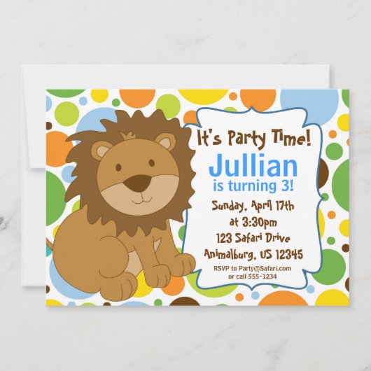 Uitnodiging van Little King Lion Birthday Party (Voorkant)