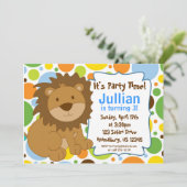 Uitnodiging van Little King Lion Birthday Party (Staand voorkant)