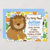 Uitnodiging van Little King Lion Birthday Party (Voorkant / Achterkant)