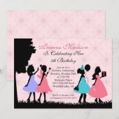  uitnodiging van Little Princess Birthday Party (Voorkant / Achterkant)