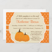 Uitnodiging van Little Pumpkin Baby shower Party (Voorkant / Achterkant)