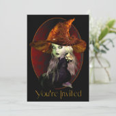 Uitnodiging van Little Witch Halloween Party (Staand voorkant)